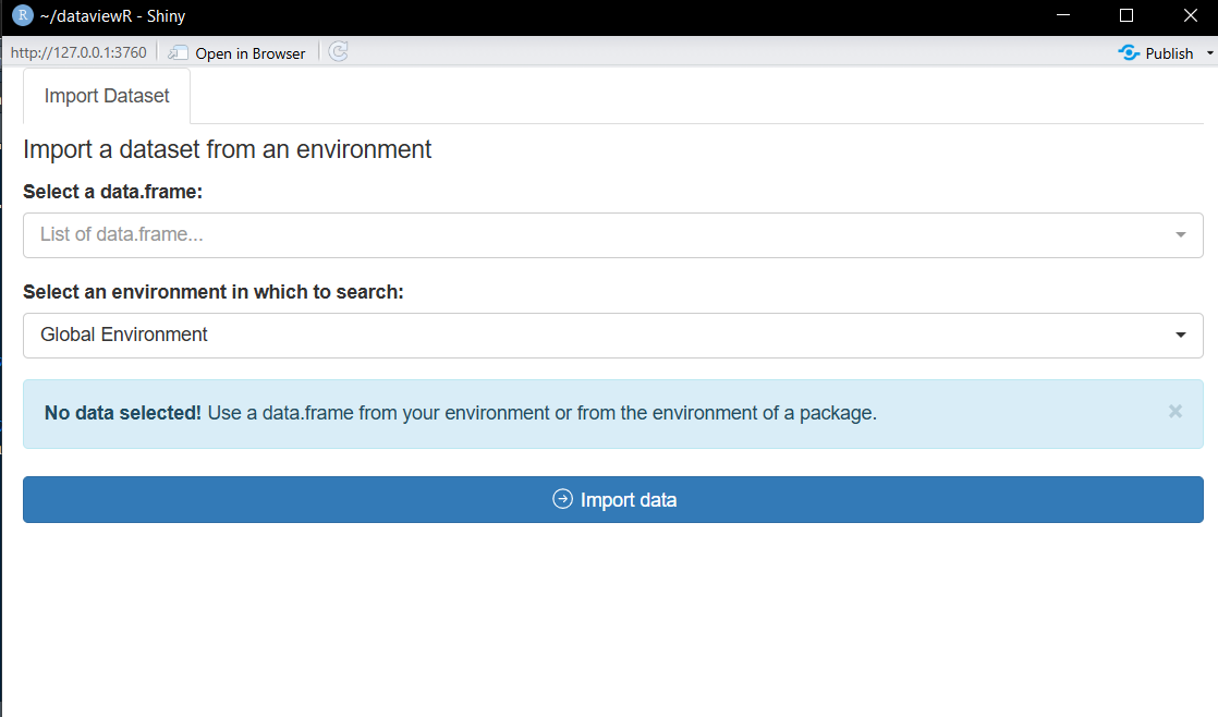 dataviewR import panel